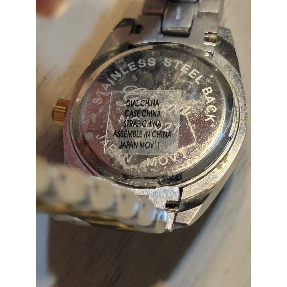 Watch, Women's Geneva Quartz, Silver Tone with Gold Tone Accents Needs Battery